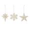 4" Ceramic Star & Snowflake Ornaments Set